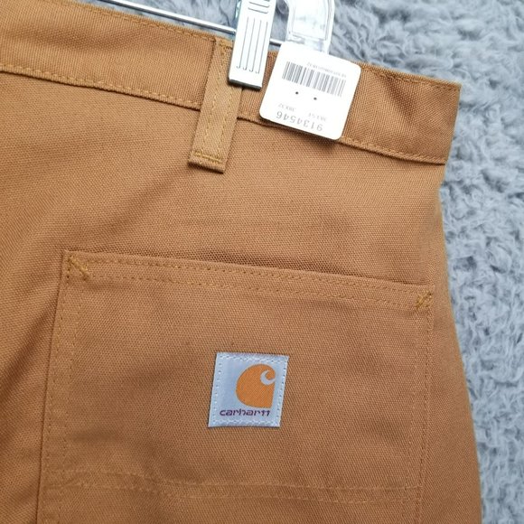 Carhartt Pants Mens 38x32 Brown High Rise Lightweight Canvas Dungaree Fit NWT - Picture 10 of 16